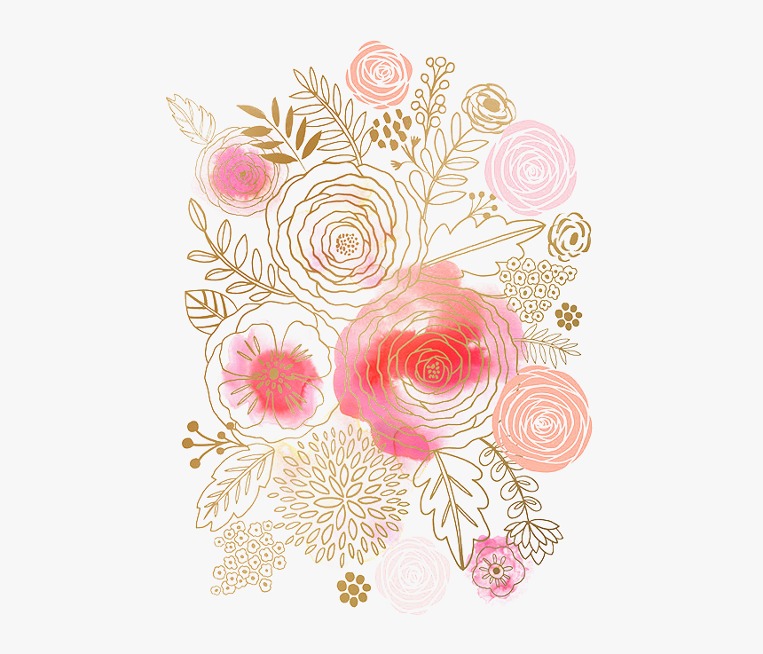 Flower Watercolor Painting Floral Design Pink Watercolor - Pink Kate Spade Pattern, HD Png Download