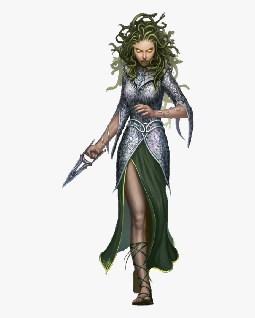 Medusa Chainmail Armor W Fist Punch Dagger Medusa Pathfinder, HD Png
