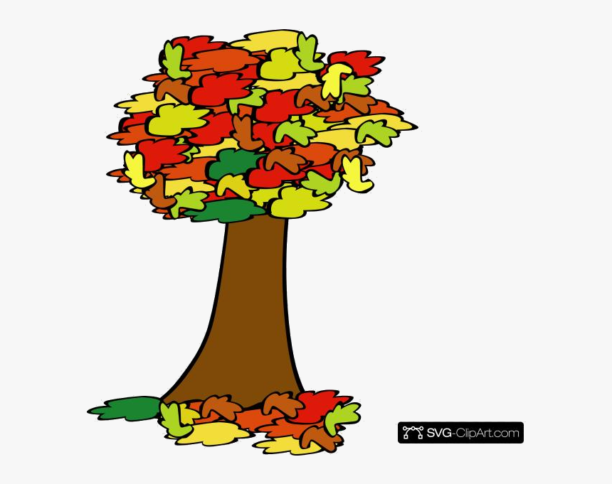 Fall Tree Coloured Clip Art Icon And Clipart Transparent - Tree Treasure Hunt Clue, HD Png Download