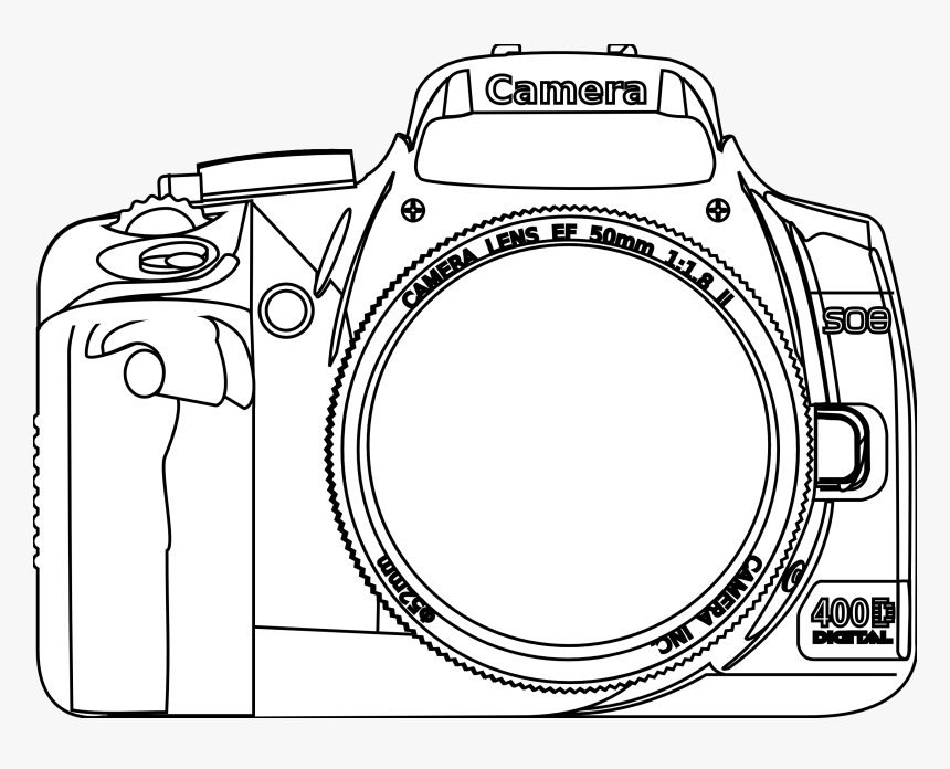 Transparent Camera Silhouette Png - Dslr Camera Png White, Png Download