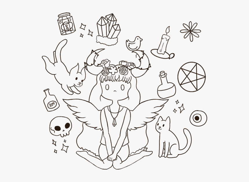 Pastel Goth Lineart - Line Art Pastel Goth, HD Png Download