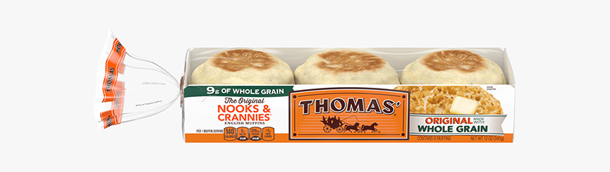Thomas Original Made With Whole Grains English Muffins - English Muffins Brands, HD Png Download