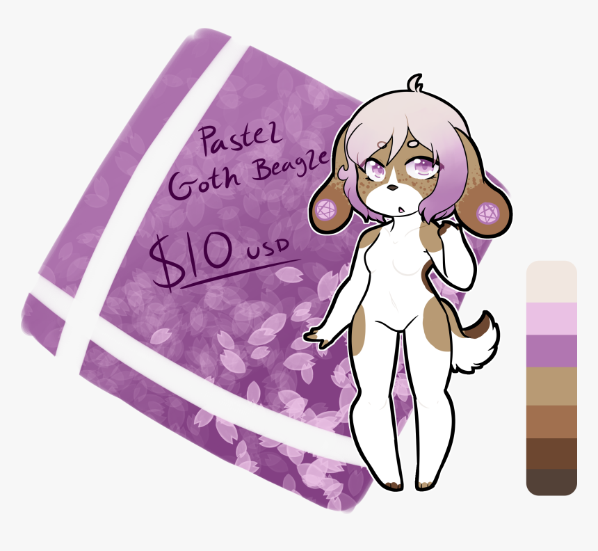 [closed] Pastel Goth Beagle Adopt - Cartoon, HD Png Download
