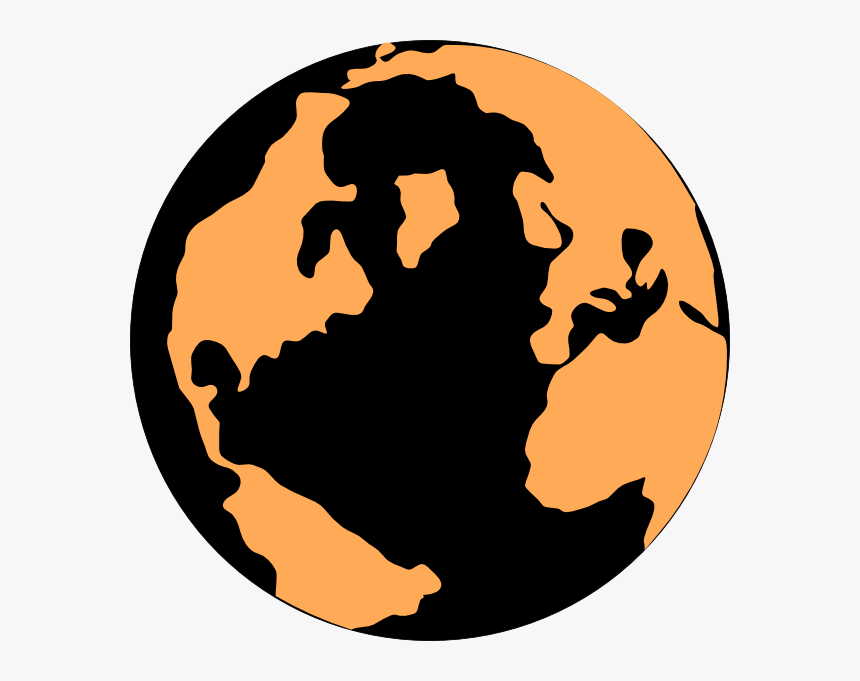 Orange And Black Globe Svg Clip Arts - Orange And Black Globe, HD Png Download