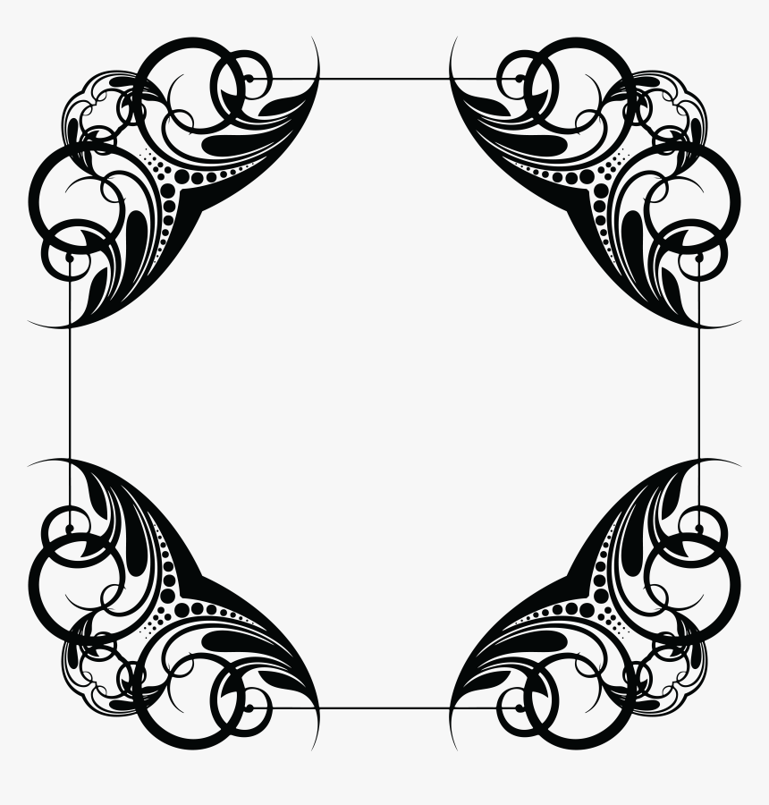 Square Floral Design - Transparent Corner Border Png, Png Download