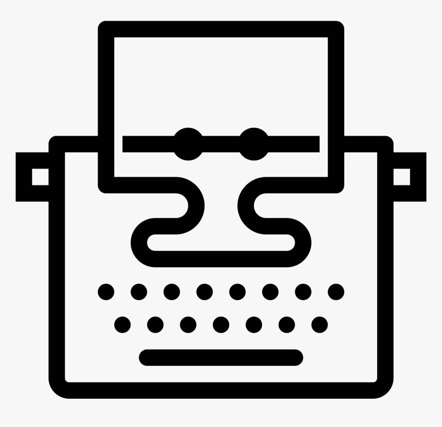 Typewriter With Paper Icon - Icon Vector Blog Png, Transparent Png