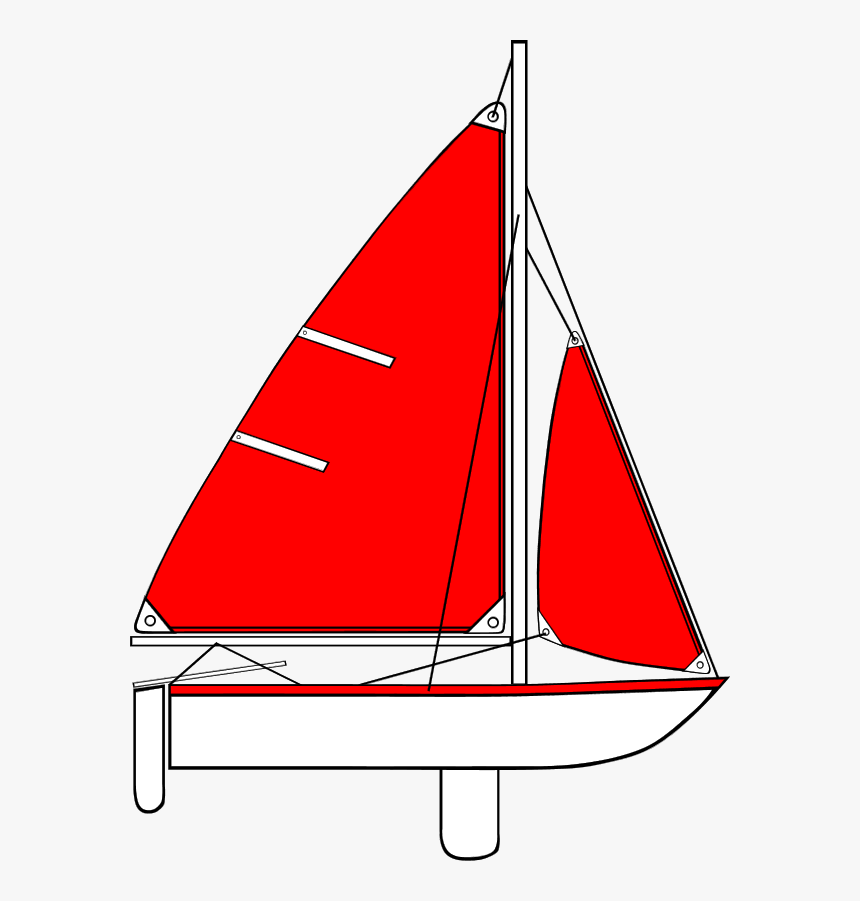 Free Red Boat Cliparts - Red And White Sailing Boat Clipart, HD Png Download