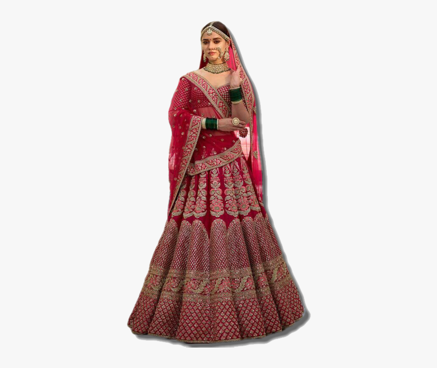 Red Bridal Lehenga Png Image File - Bridal Lehenga Blouse Designs, Transparent Png