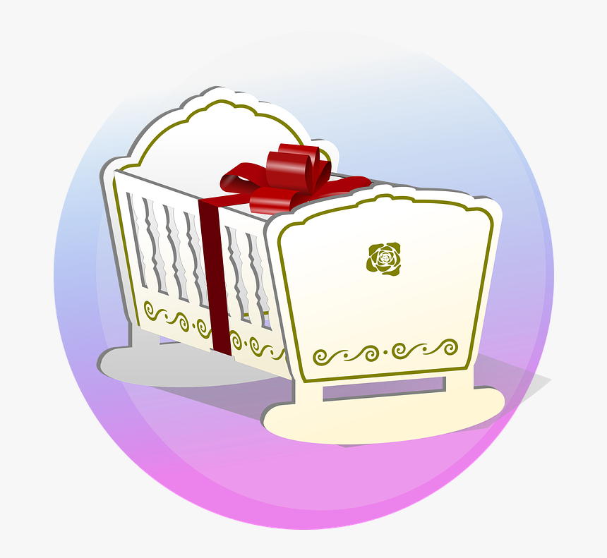 Baby, Born, Cot, Gift, Present, Ribbon - Clip Art Cuna, HD Png Download