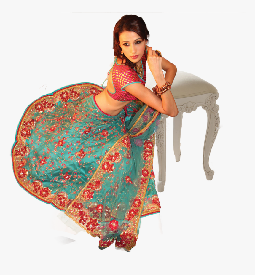 Pink N Blue Sitting Lehenga - Photo Shoot, HD Png Download