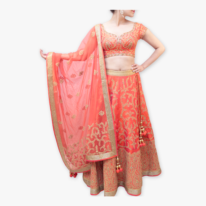 Styles Closet Orange Bridal Lehenga - Photo Shoot, HD Png Download