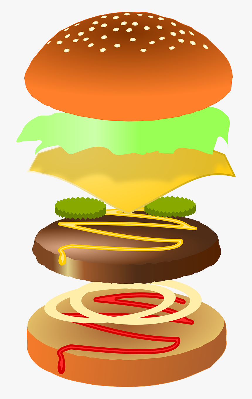 Cartoon Burger Png - Build A Burger Clipart, Transparent Png