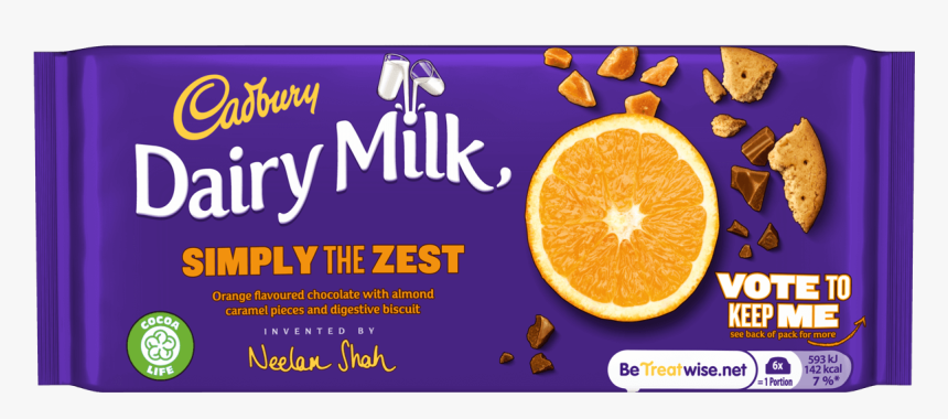 Cadbury Dairy Milk Simply The Zest 110g - Cadbury Dairy Milk Inventor, HD Png Download