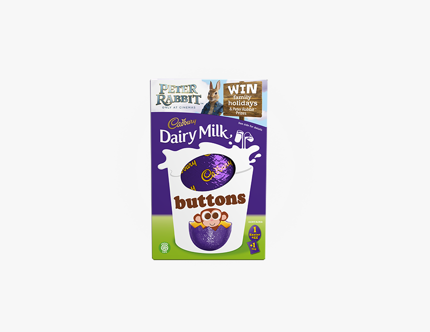 A Delicious Shell Of Smooth Cadbury Dairy Milk Chocolate - Dairy Milk Buttons Easter Egg, HD Png Download