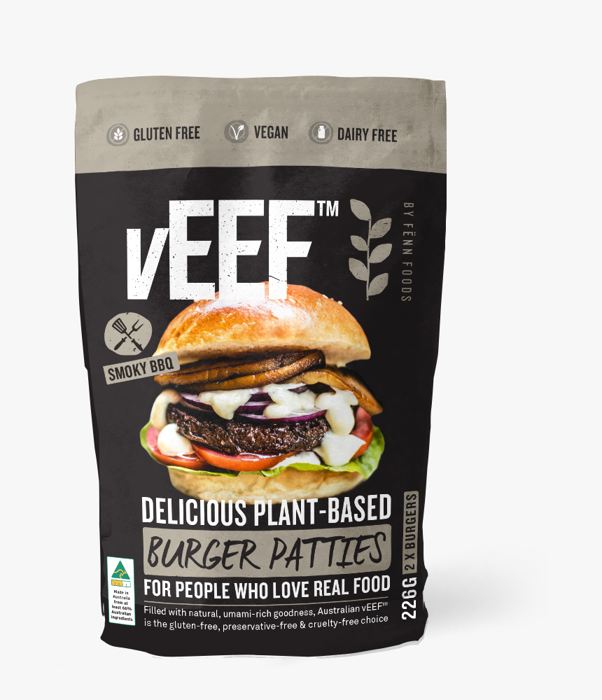 Veef Australian Plant Based Burger Patties - Cheeseburger, HD Png Download