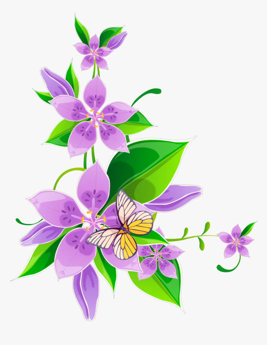 Svg Library Library Flower Purple Corner Flowers Transprent - Flower For Photoshop, HD Png Download