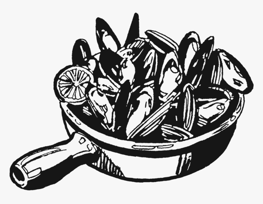 Clam Png Black And White - Dish, Transparent Png