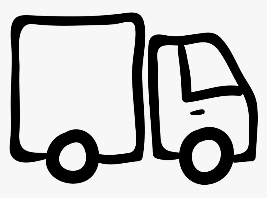 Truck Hand Drawn Vehicle With Container - Hand Drawn Truck Png, Transparent Png