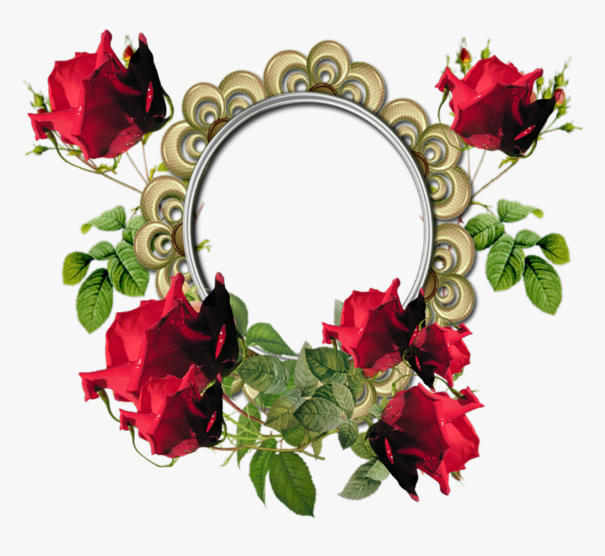 Red Floral Border Png Transparent Image - Flower Photo Frame Png, Png Download