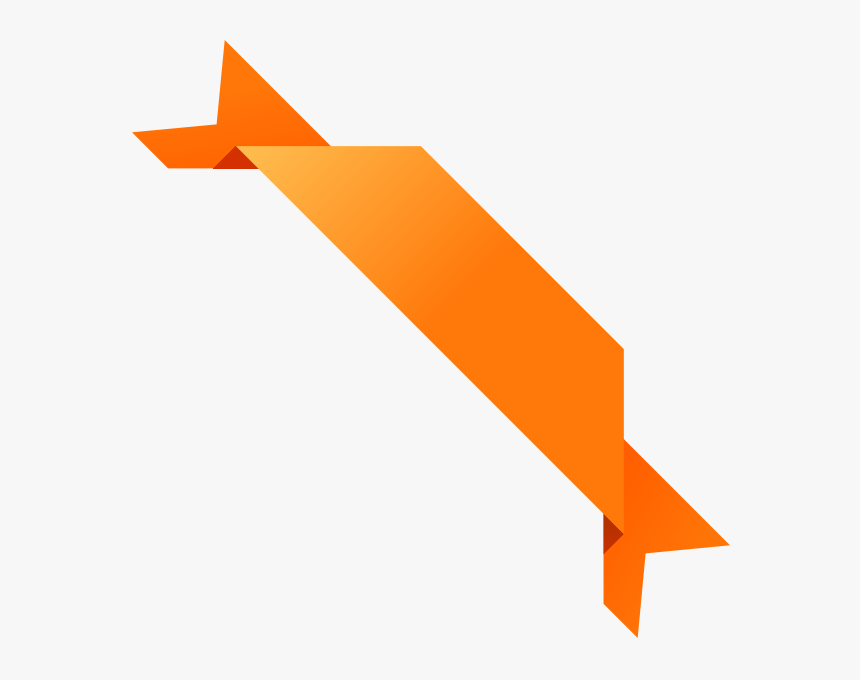 Corner Ribbon03 Light Orange Vector Data - Corner Vector Design Png, Transparent Png