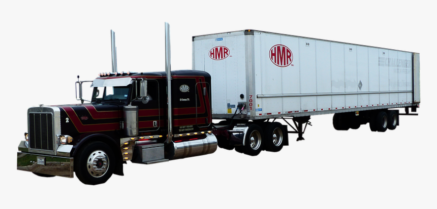 Truck, American, Transport, Vehicle, Traffic, Shipping - Trailer Truck, HD Png Download