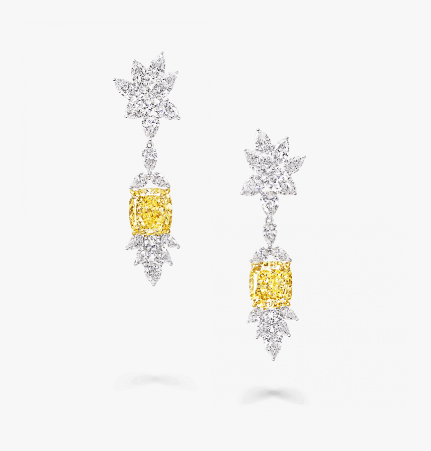 Graff Yellow Diamond High Jewellery A Yellow And White - Earrings, HD Png Download