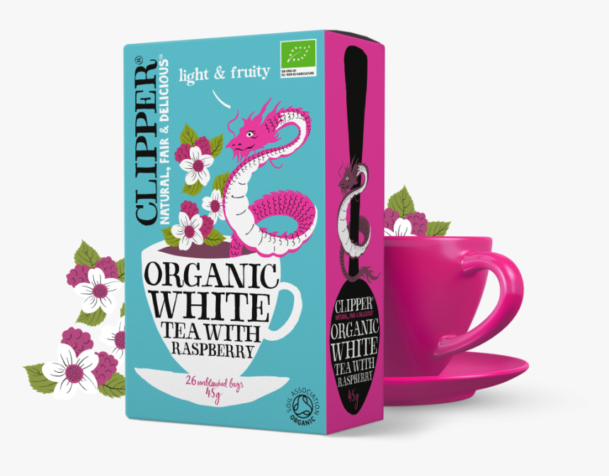 Organic White Tea With Raspberry - Clipper White Tea Orange, HD Png Download