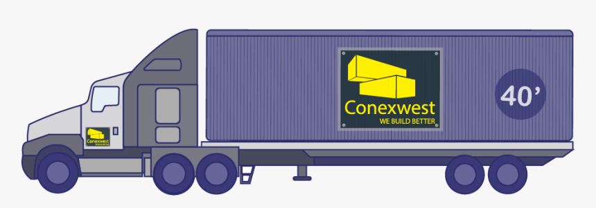 Flatbed Container Delivery - Trailer Truck, HD Png Download