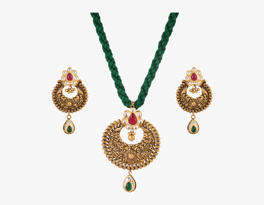 Mehandi Designed Gold Pendent - Necklace, HD Png Download