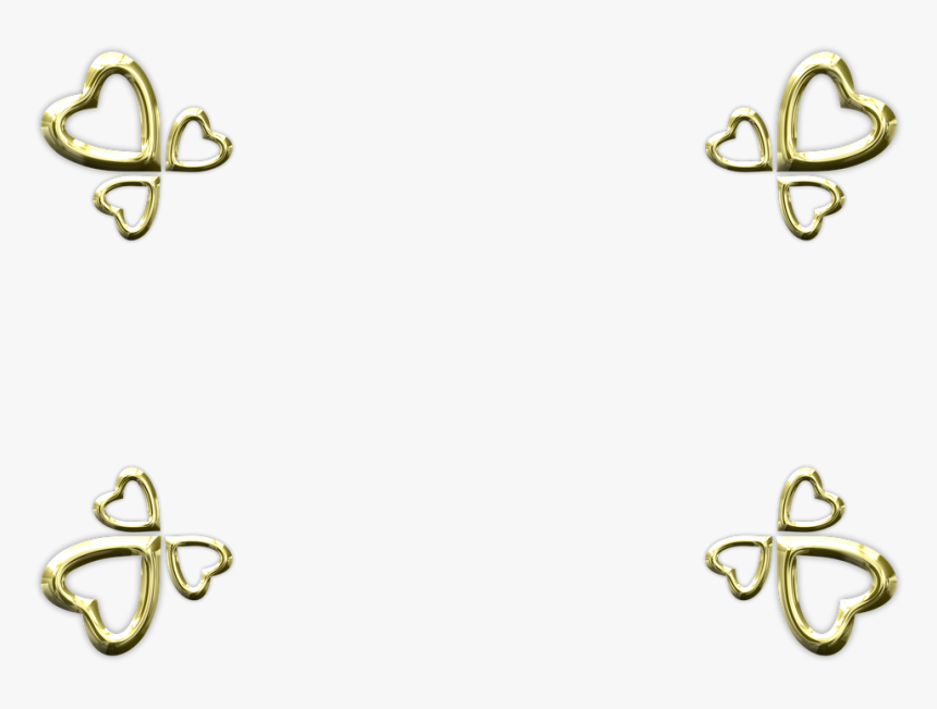Heart, Gold, Template, Border, Decorative, Wedding - Heart, HD Png Download