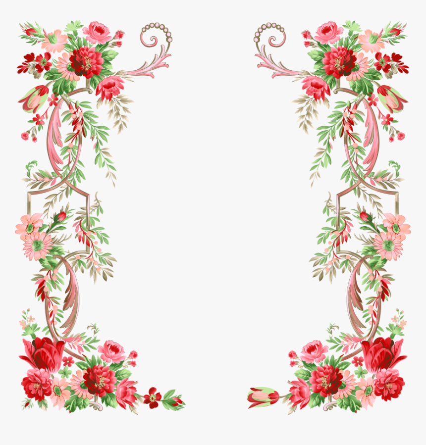 Flowers Border Design , Png Download - Flower Border Design Png, Transparent Png