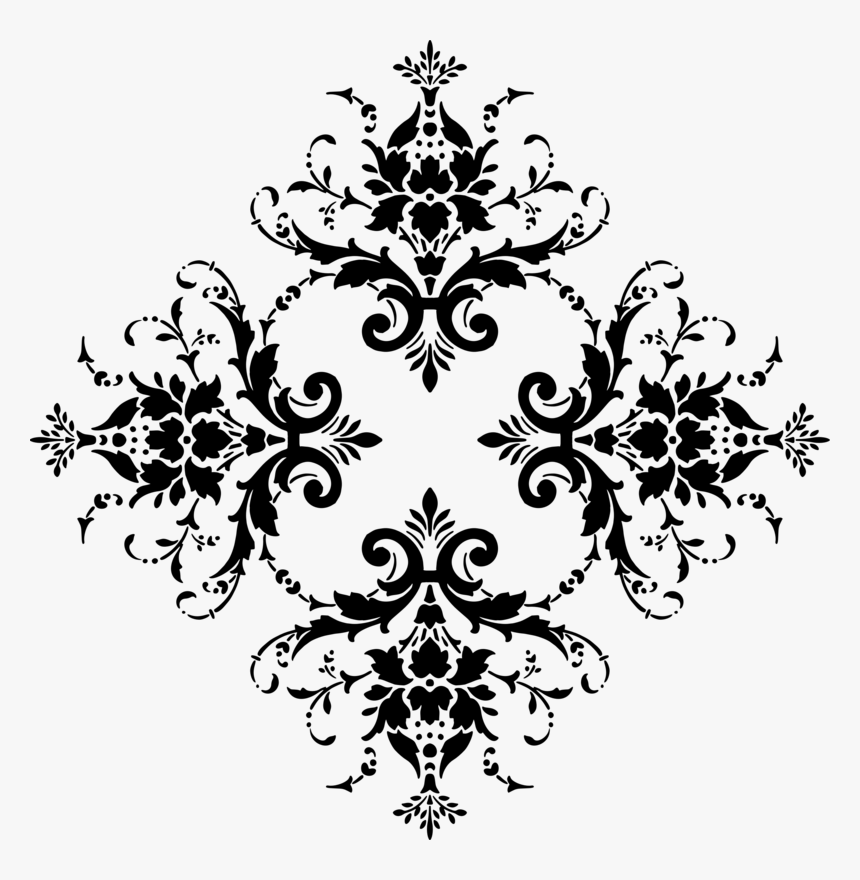 Floral Tile - Flower Design Png Silhouette, Transparent Png