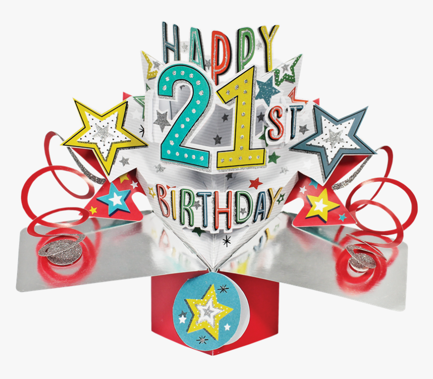 Happy 21st Birthday Pop-up Greeting Card - 21st Birthday Card Pop Up, HD Png Download