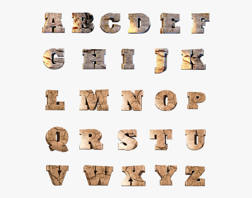 D Stone Alphabet - Letras De Piedra Png, Transparent Png