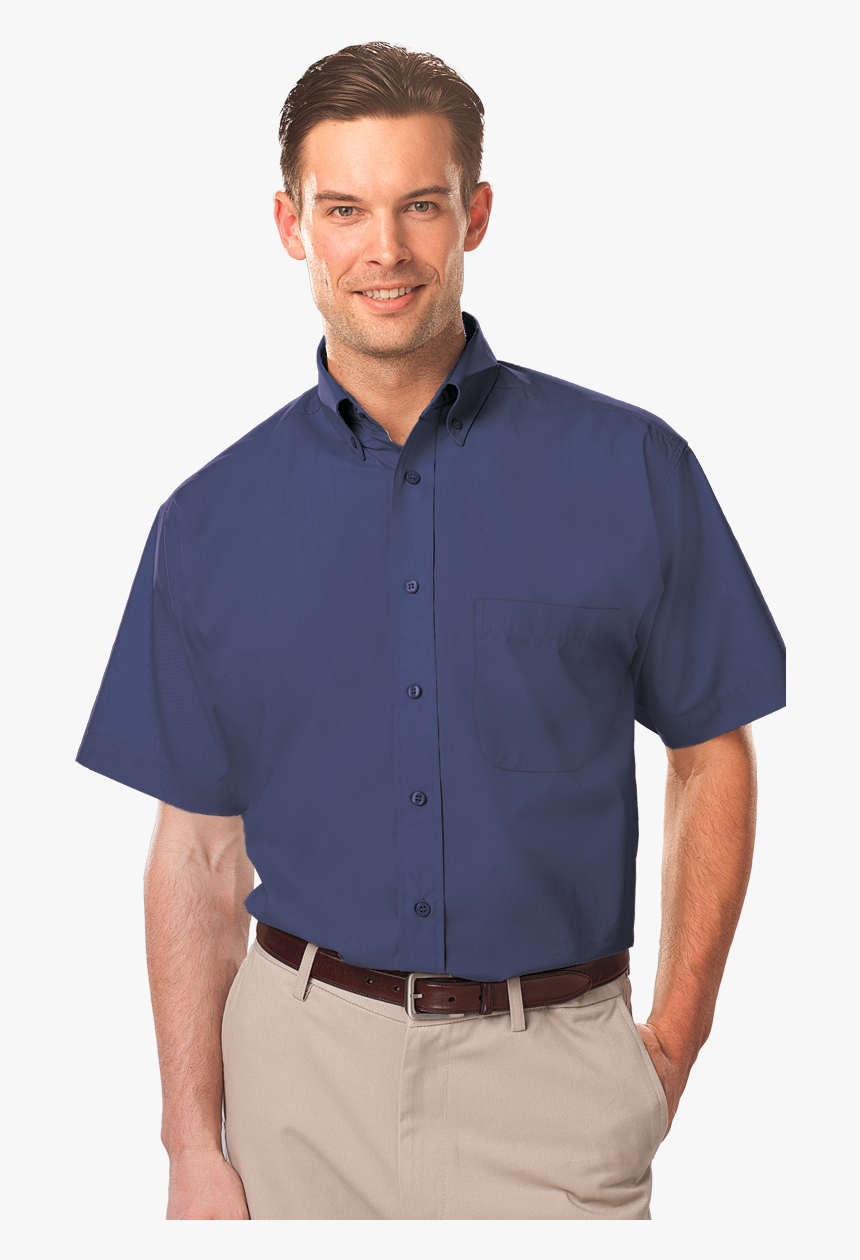 Men S S/s Light Weight Poplin Shirt - Man, HD Png Download