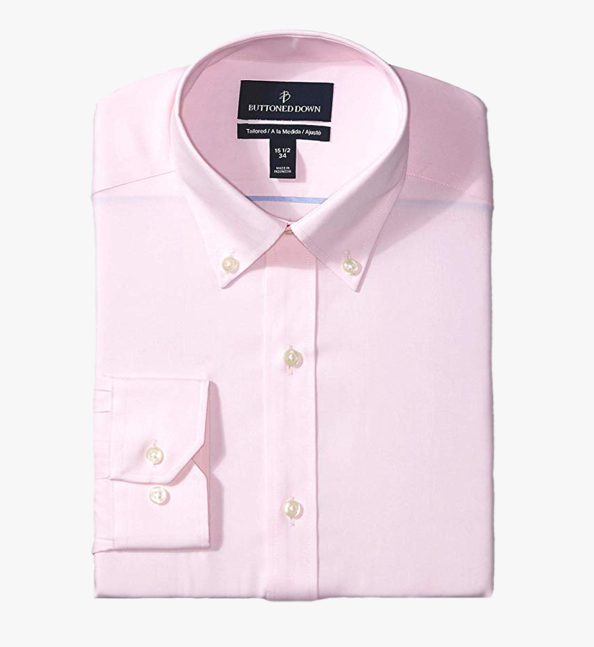Buttoned Down Tailored Fit Shirt In Pink Color - Dress Shirt, HD Png Download