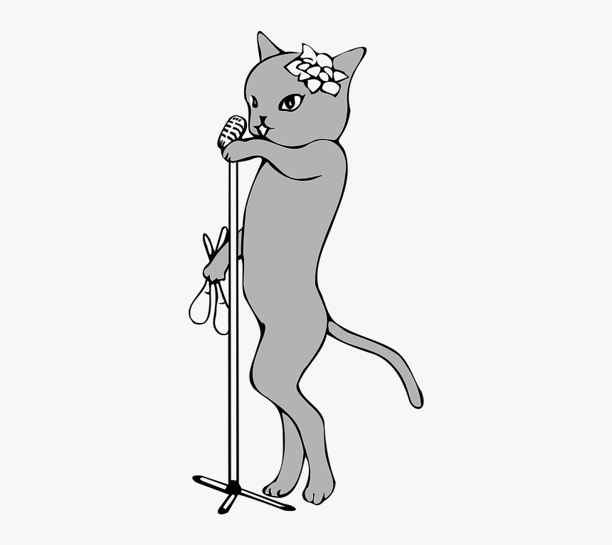 Vocal, Music, Jazz, Cat, Microphone - พูด ไม ค์ การ์ตูน, HD Png Download