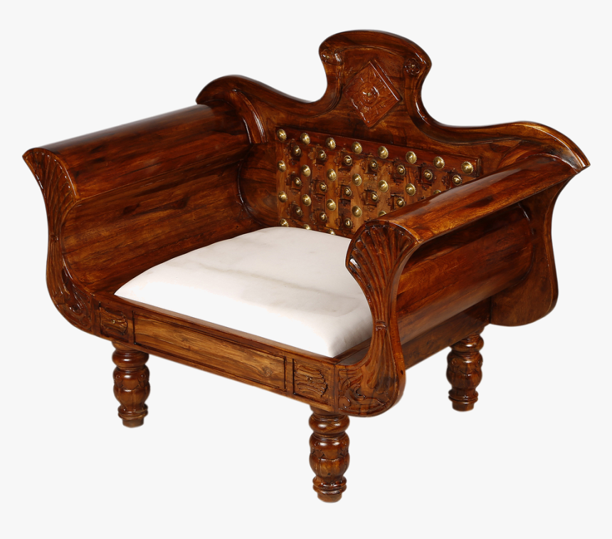 Sofa Chair Brass Work Maharaja - Club Chair, HD Png Download