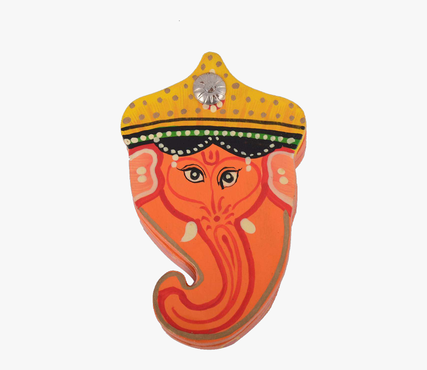 Orange Ganesh Face Coin Holder 
 Title Orange Ganesh - Illustration, HD Png Download