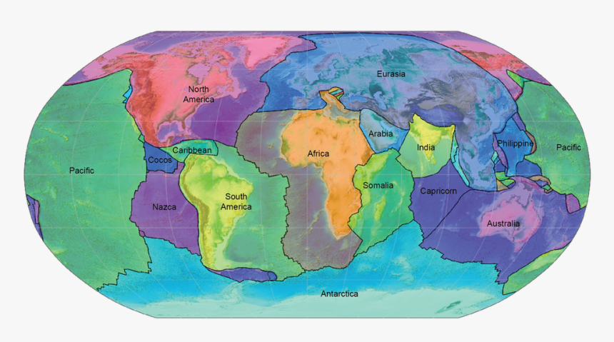 Tectonic Plates Labelled, HD Png Download