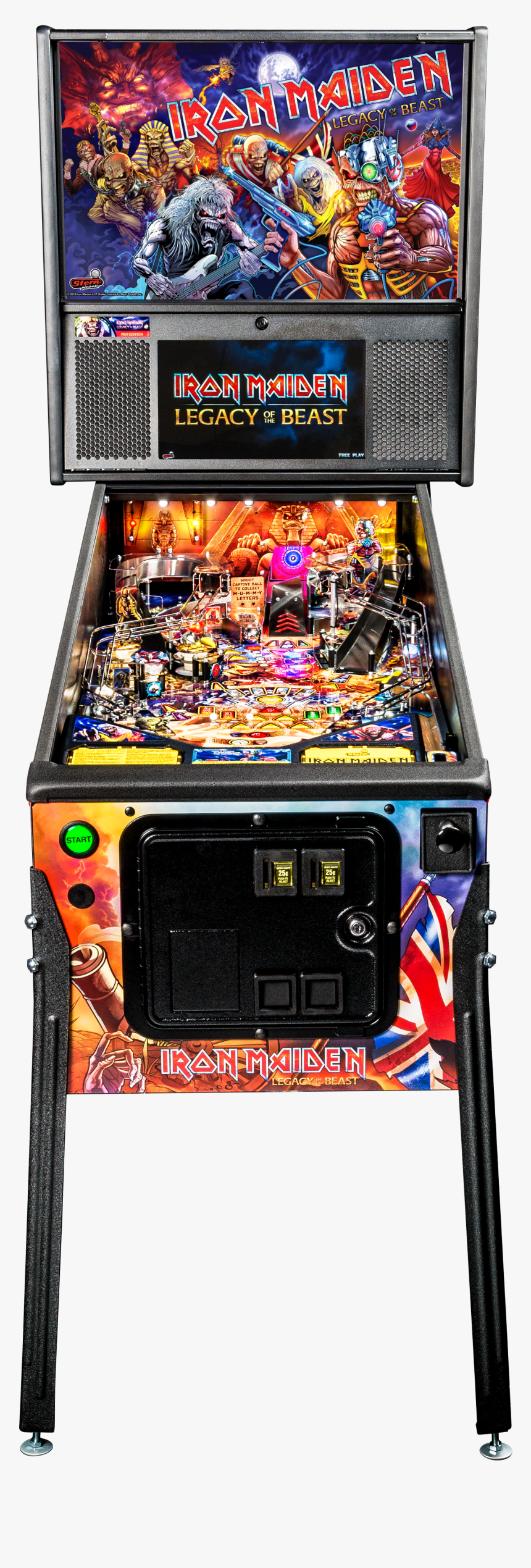 Iron Maiden Clipart Transparent - Pinball Machine Front View, HD Png Download