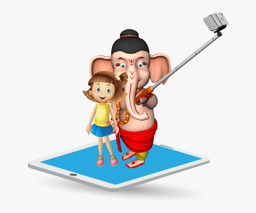 Selfie With Ganesha Illustration, HD Png Download