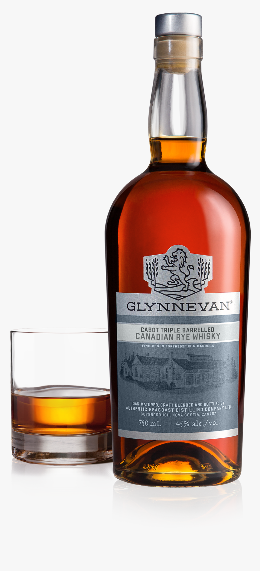 Glynnevan Whiskey Bottle , Png Download - Glynnevan Double Barrelled Canadian Rye Whisky, Transparent Png