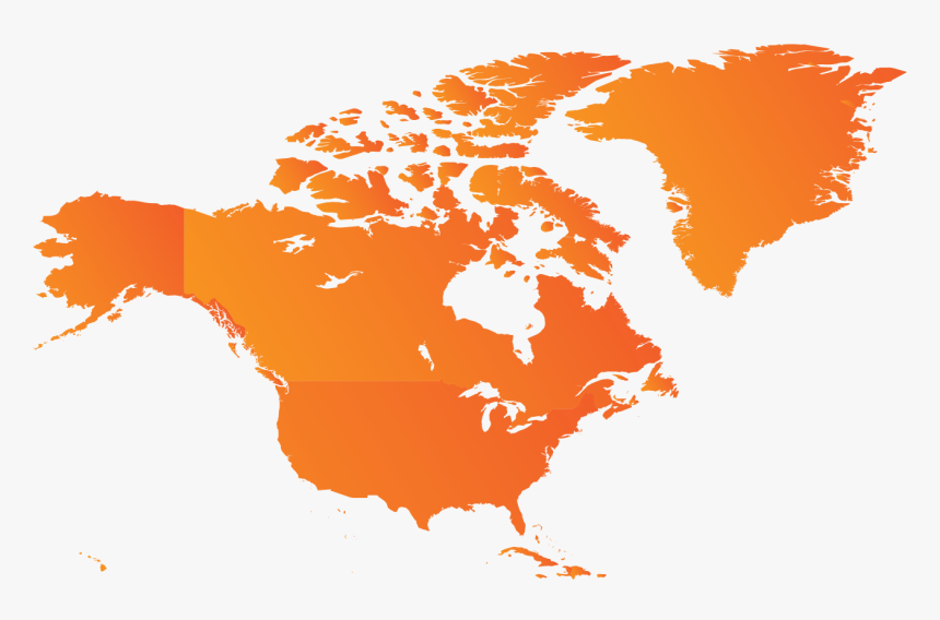 North America Grey Map, HD Png Download