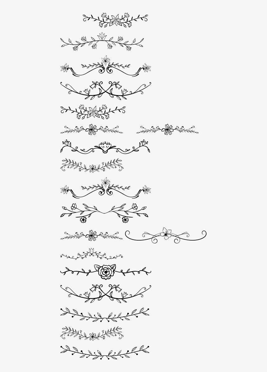 Clip Art Divider Fonts - Floral Dividers Png, Transparent Png