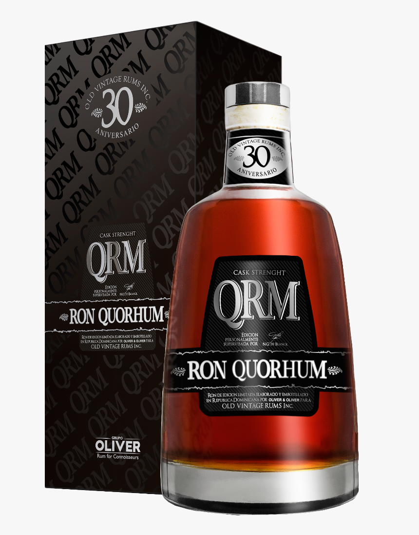 Qrm Black Cask Box Bottle - Oliver & Oliver Ron Quorhum 23 Dark Rum, HD Png Download