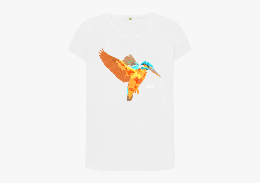 White Kingfisher Crew Neck Tee - Coraciiformes, HD Png Download