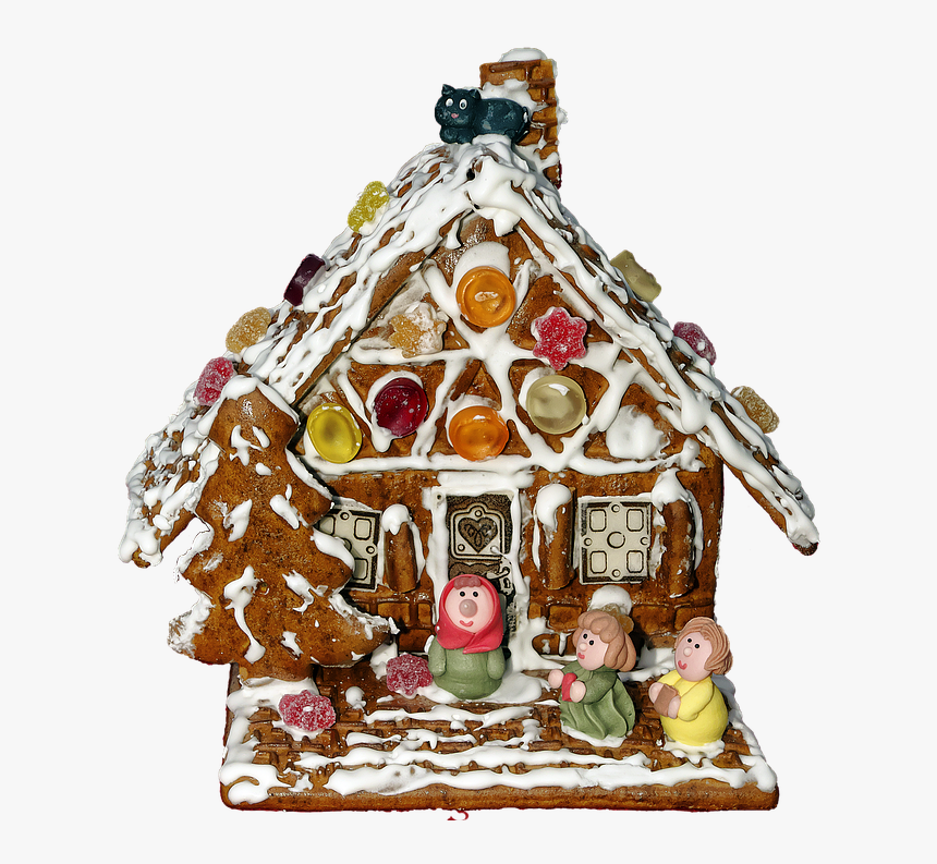 Gingerbread House, Marzipan Figures, Gingerbread, Candy - Marzipan, HD Png Download