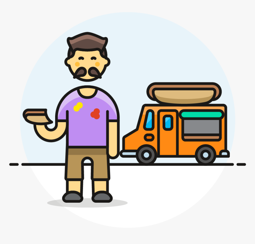 35 Hotdog Food Truck Male Asian, HD Png Download