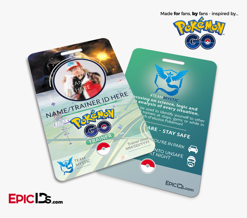 Pokemon Go Inspired Team Mystic, Valor Or Instinct - Pokemon Tcg Player Id Card, HD Png Download